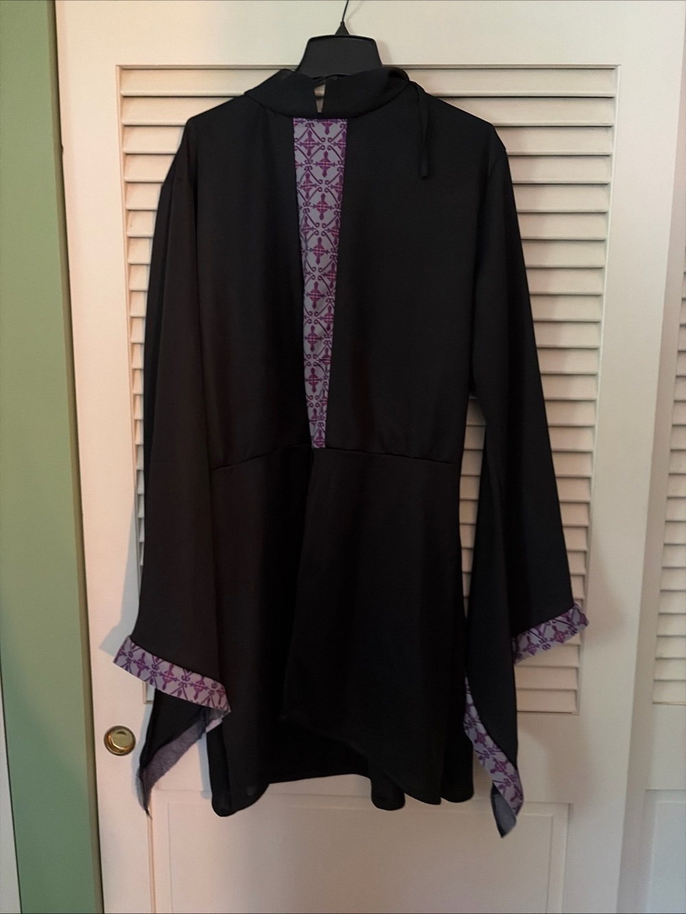 Costume- Medieval Black Tunic with Purple Trim.  Men’s/Unisex